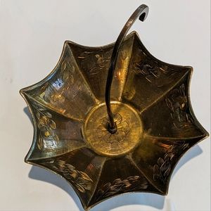 Vintage Brass Umbrella Trinket Tray